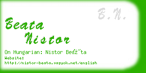 beata nistor business card